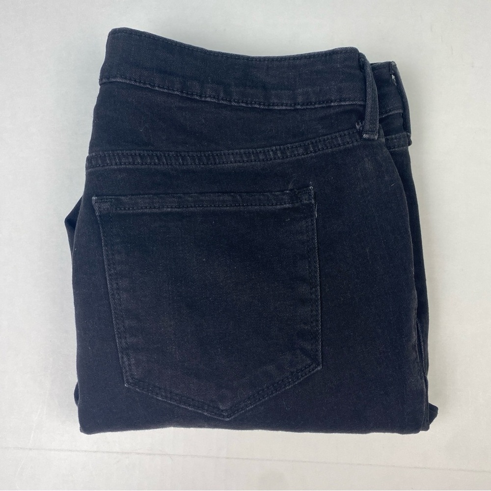 Old Navy Women Size 16 Jeans Black Distressed Pop Icon Skinny High Rise Stretch